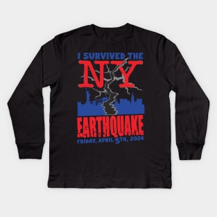 I-Survived-The-Nyc-Earthquake Kids Long Sleeve T-Shirt